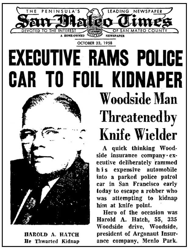 报纸的哈罗德舱口抵挡劫车,1958